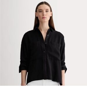 Everlane The Boxy Overshirt in Buttersoft in Black Size Extra Large